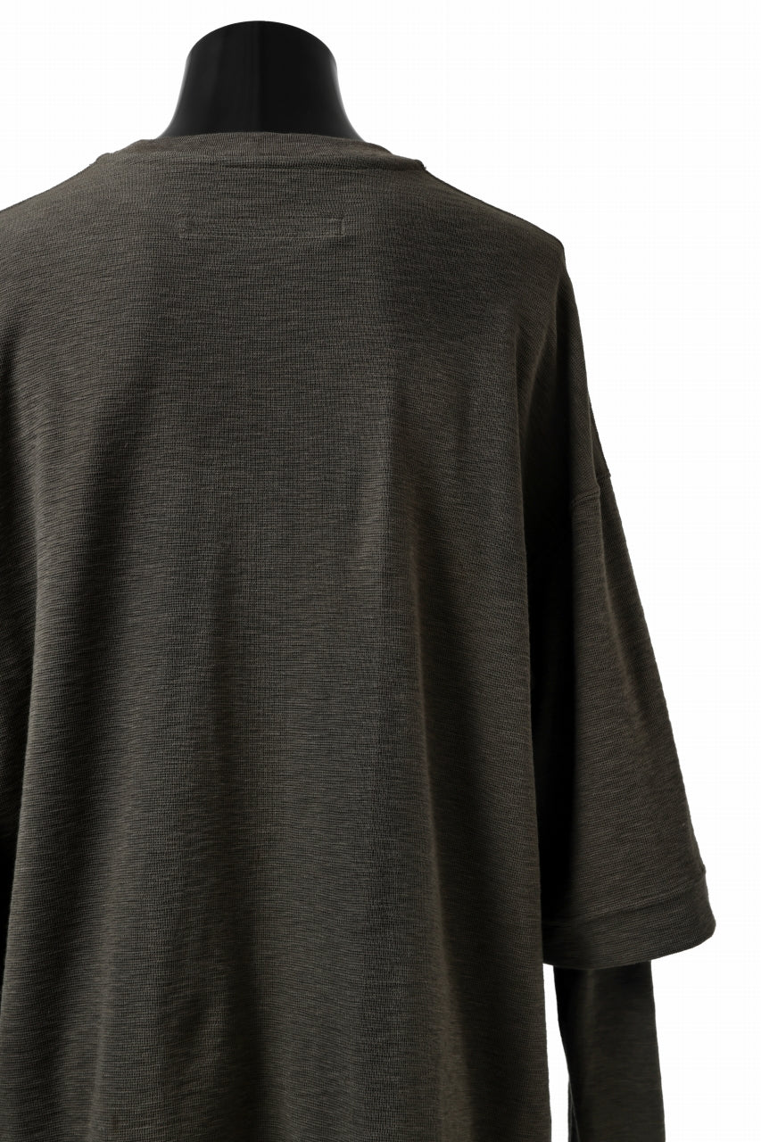 A.F ARTEFACT -HEATHER- LAYERED TOPS / DOUBLE SLAB (KHAKI)