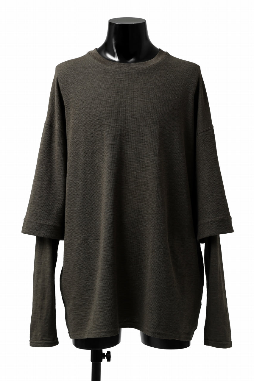 A.F ARTEFACT -HEATHER- LAYERED TOPS / DOUBLE SLAB (KHAKI)