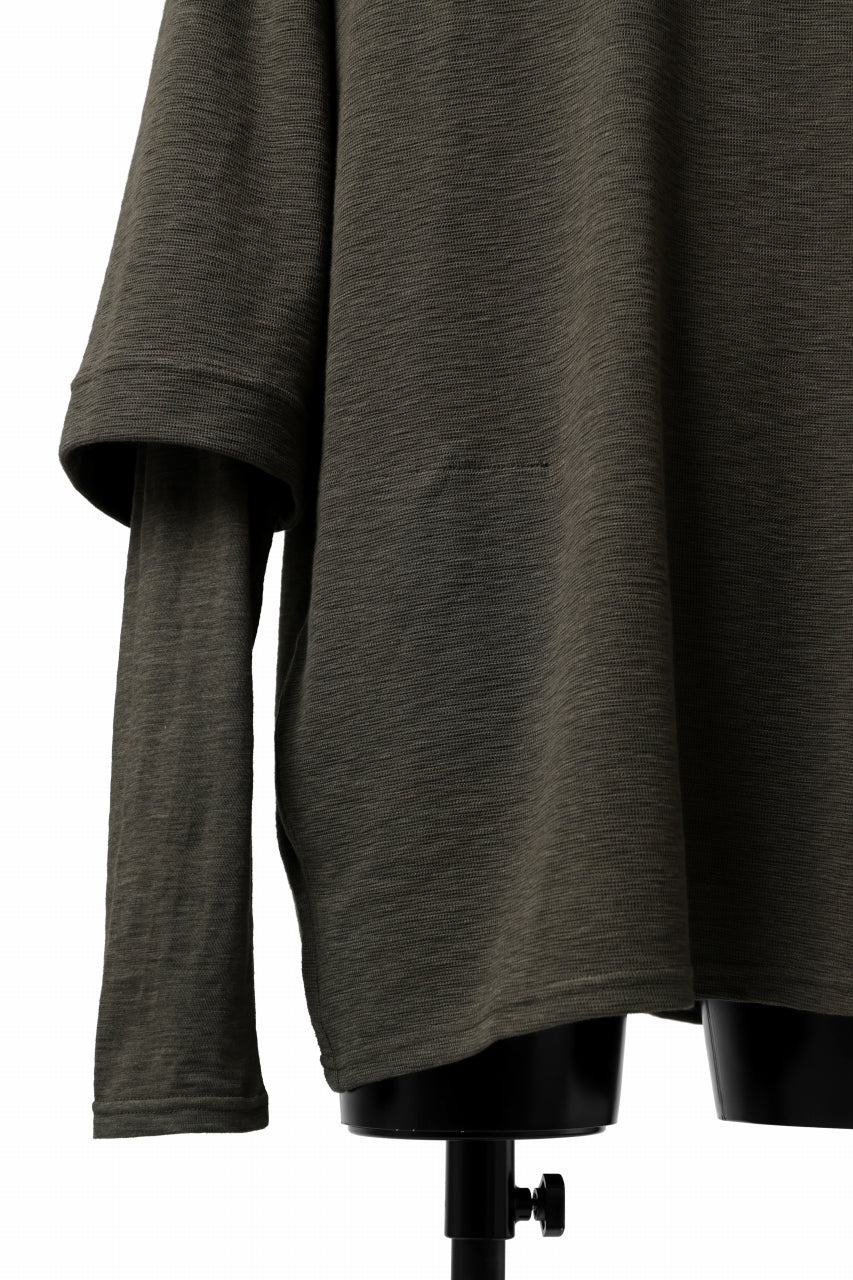 A.F ARTEFACT -HEATHER- LAYERED TOPS / DOUBLE SLAB (KHAKI)