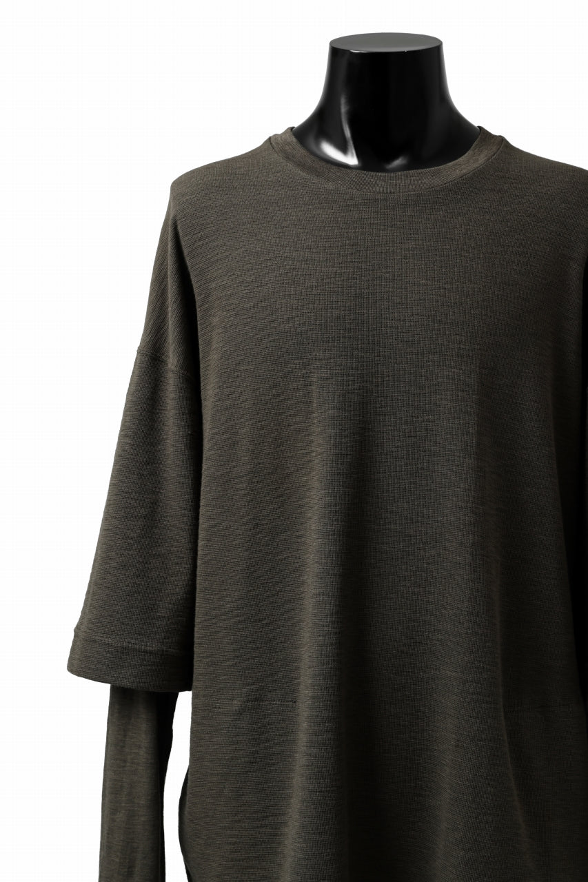 A.F ARTEFACT -HEATHER- LAYERED TOPS / DOUBLE SLAB (KHAKI)