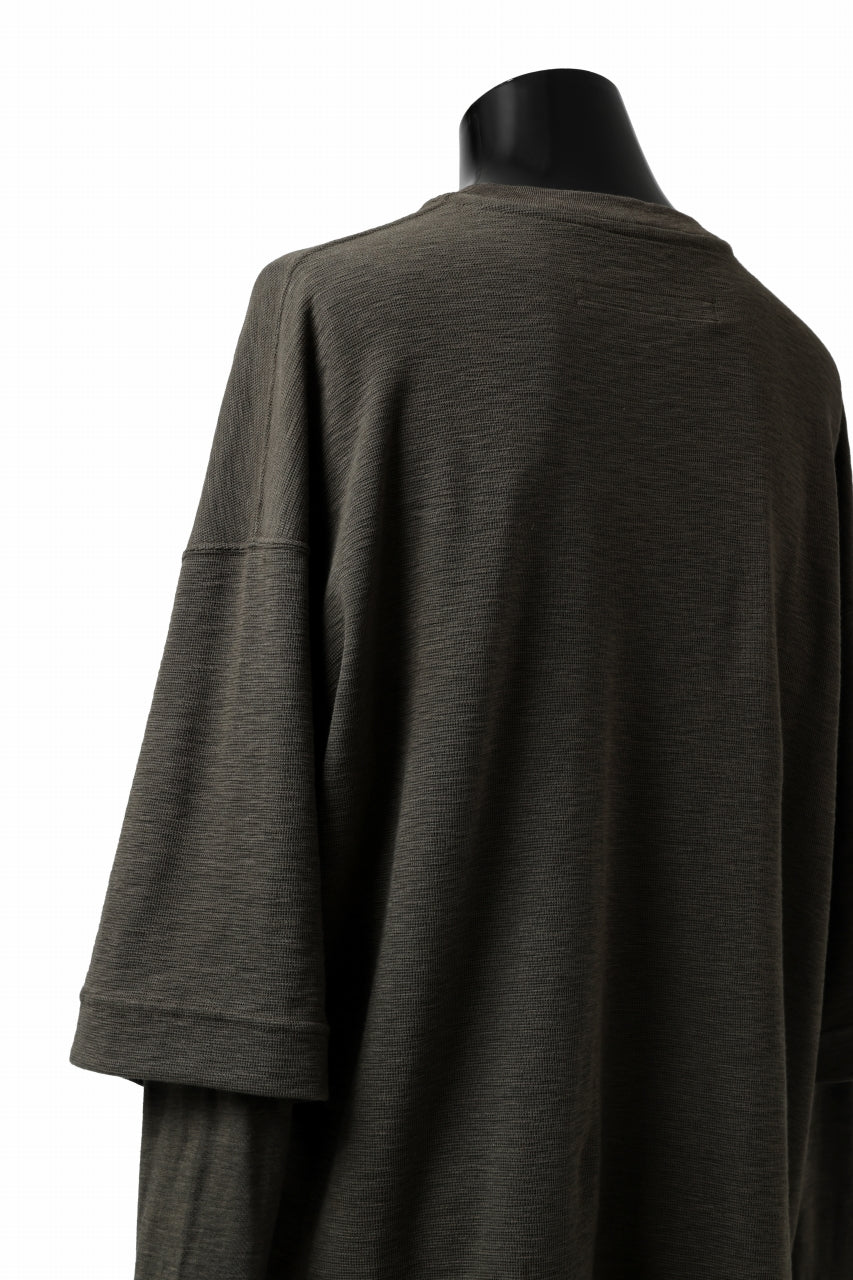 A.F ARTEFACT -HEATHER- LAYERED TOPS / DOUBLE SLAB (KHAKI)