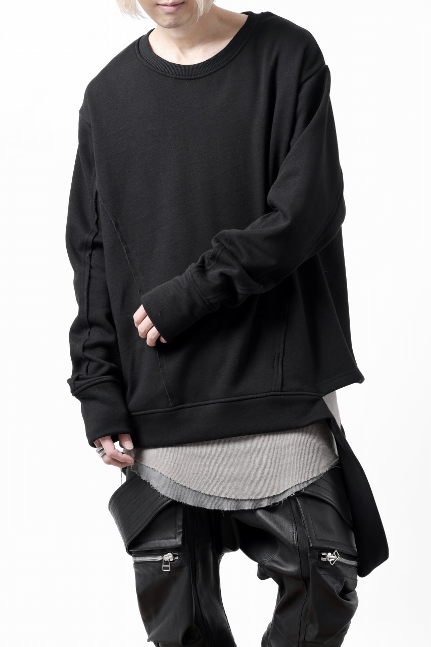 A.F ARTEFACT BomberHEAT SINGLE LOOP HEM PULLOVER TOPS (BLACK)