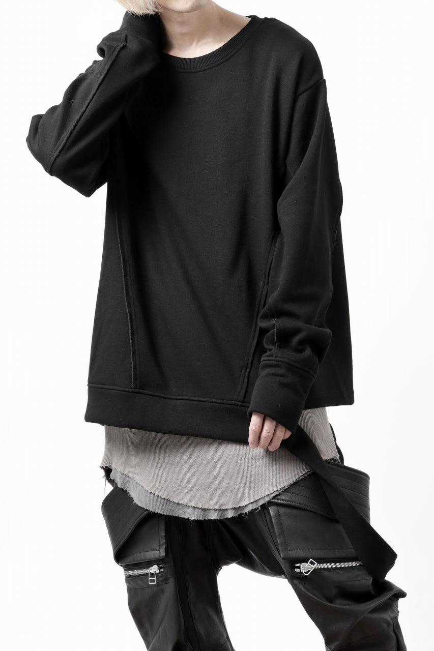 A.F ARTEFACT BomberHEAT SINGLE LOOP HEM PULLOVER TOPS (BLACK)