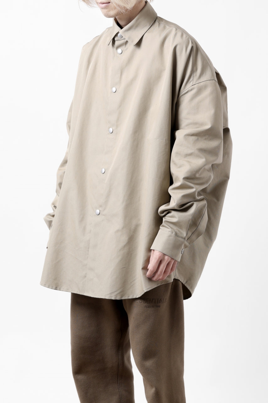 A.F ARTEFACT SNAPPED COCOON SHIRT / CONY BROAD (BEIGE)