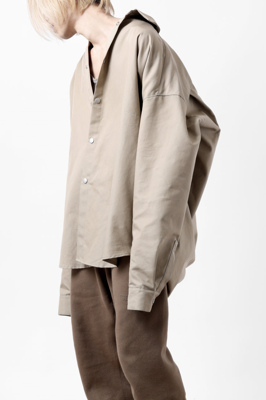 A.F ARTEFACT SNAPPED COCOON SHIRT / CONY BROAD (BEIGE)