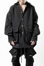 画像をギャラリービューアに読み込む, A.F ARTEFACT COCOON SHIRT JACKET / BONDING NYLON x FLEECE (BLACK)