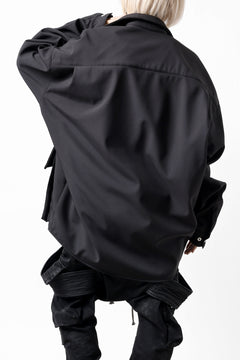 画像をギャラリービューアに読み込む, A.F ARTEFACT COCOON SHIRT JACKET / BONDING NYLON x FLEECE (BLACK)