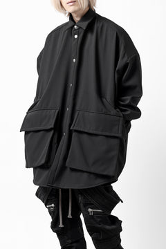 画像をギャラリービューアに読み込む, A.F ARTEFACT COCOON SHIRT JACKET / BONDING NYLON x FLEECE (BLACK)