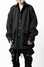 画像をギャラリービューアに読み込む, A.F ARTEFACT COCOON SHIRT JACKET / BONDING NYLON x FLEECE (BLACK)