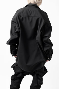 画像をギャラリービューアに読み込む, A.F ARTEFACT COCOON SHIRT JACKET / BONDING NYLON x FLEECE (BLACK)