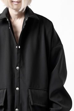 画像をギャラリービューアに読み込む, A.F ARTEFACT COCOON SHIRT JACKET / BONDING NYLON x FLEECE (BLACK)