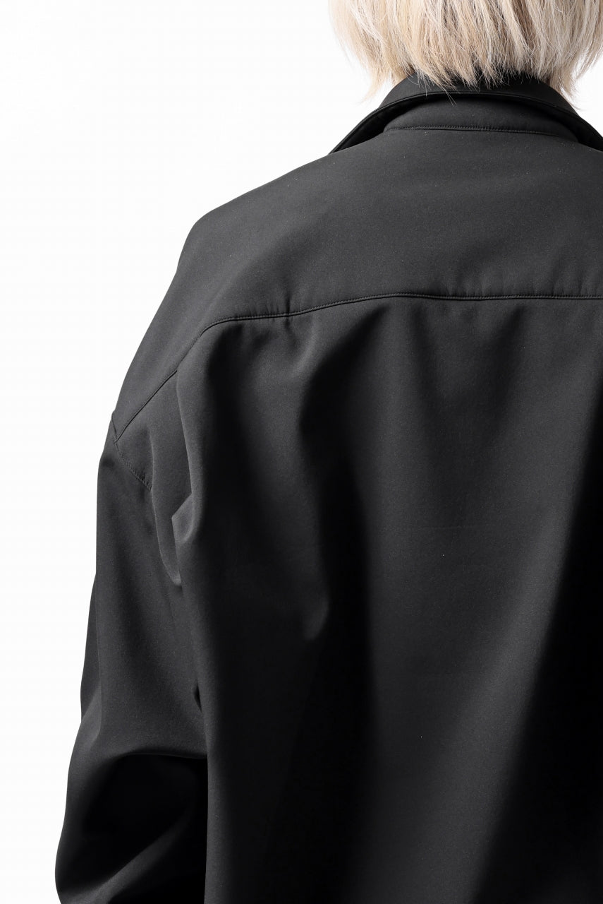 A.F ARTEFACT COCOON SHIRT JACKET / BONDING NYLON x FLEECE (BLACK)