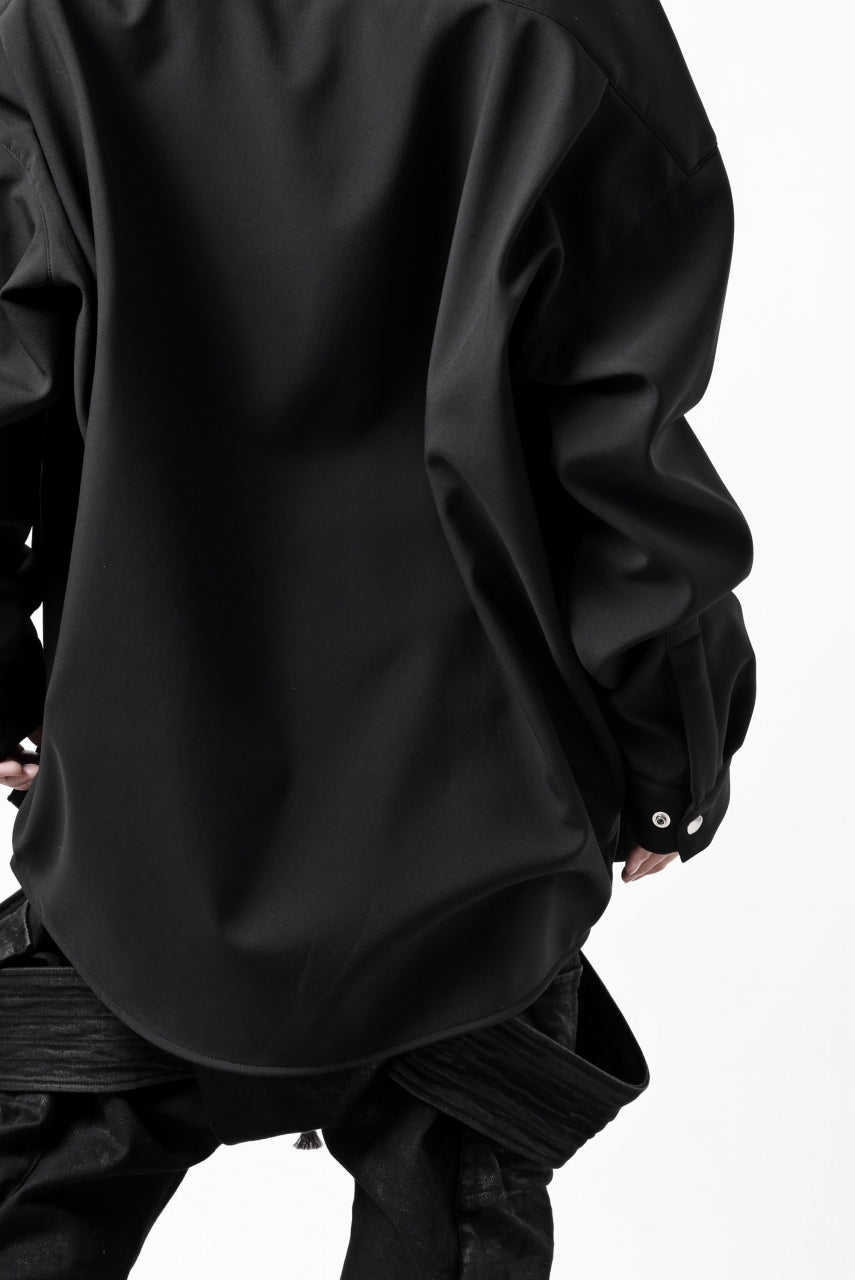 画像をギャラリービューアに読み込む, A.F ARTEFACT COCOON SHIRT JACKET / BONDING NYLON x FLEECE (BLACK)