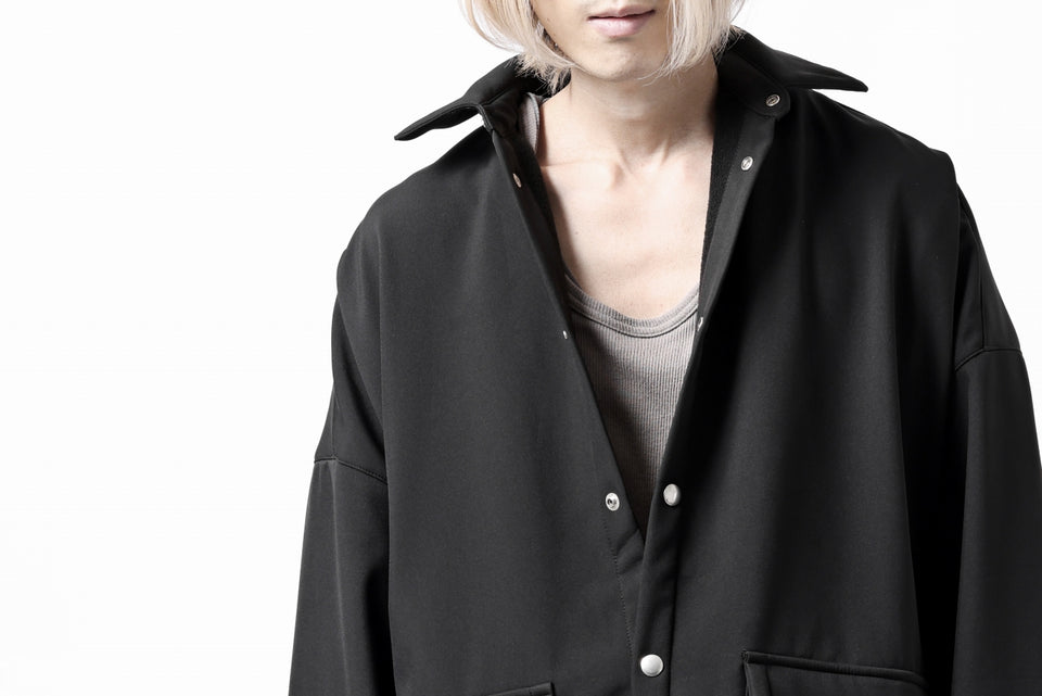 画像をギャラリービューアに読み込む, A.F ARTEFACT COCOON SHIRT JACKET / BONDING NYLON x FLEECE (BLACK)