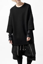 Load image into Gallery viewer, A.F ARTEFACT LAYERED LONG TOPS / COTTON KNIT &amp; NYLON JERSEY (BLACK x BLACK)