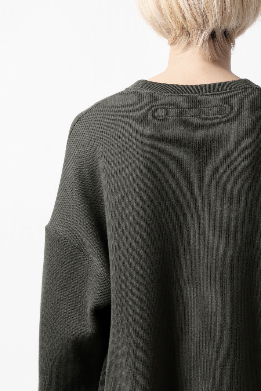 A.F ARTEFACT LAYERED LONG TOPS / COTTON KNIT+HEAT PERFORMER (KHAKI x BLACK)