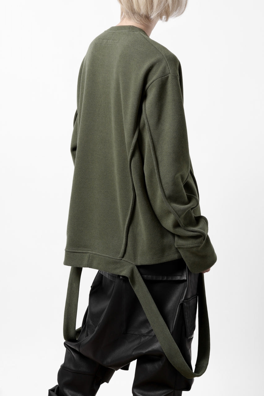 Load image into Gallery viewer, A.F ARTEFACT IRREGULAR HEM PULLOVER / COPE KNIT JERSEY (KHAKI)