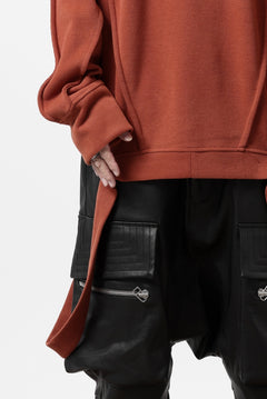 Load image into Gallery viewer, A.F ARTEFACT IRREGULAR HEM PULLOVER / COPE KNIT JERSEY (ORANGE)