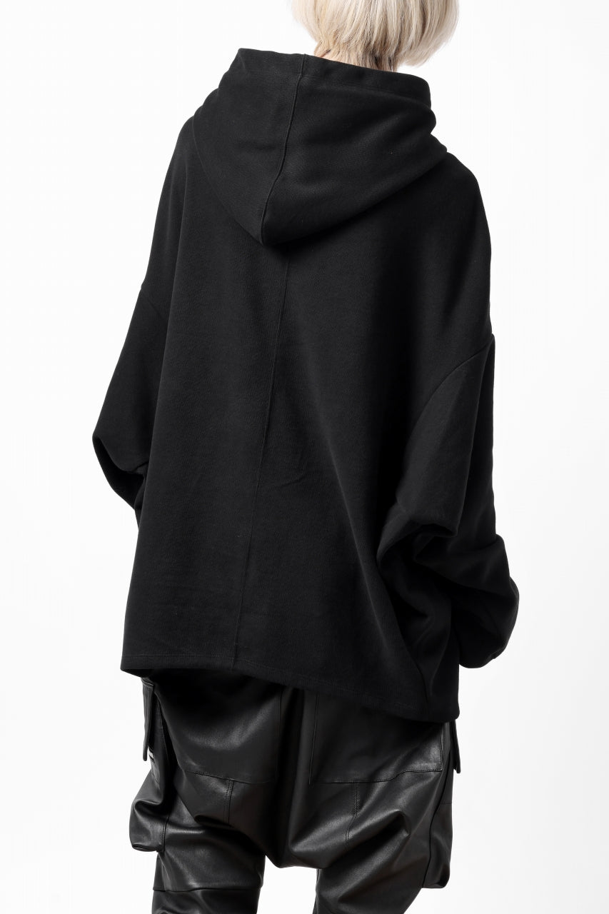 A.F ARTEFACT DOLMAN HOODIE PULLOVER / COPE KNIT JERSEY (BLACK)