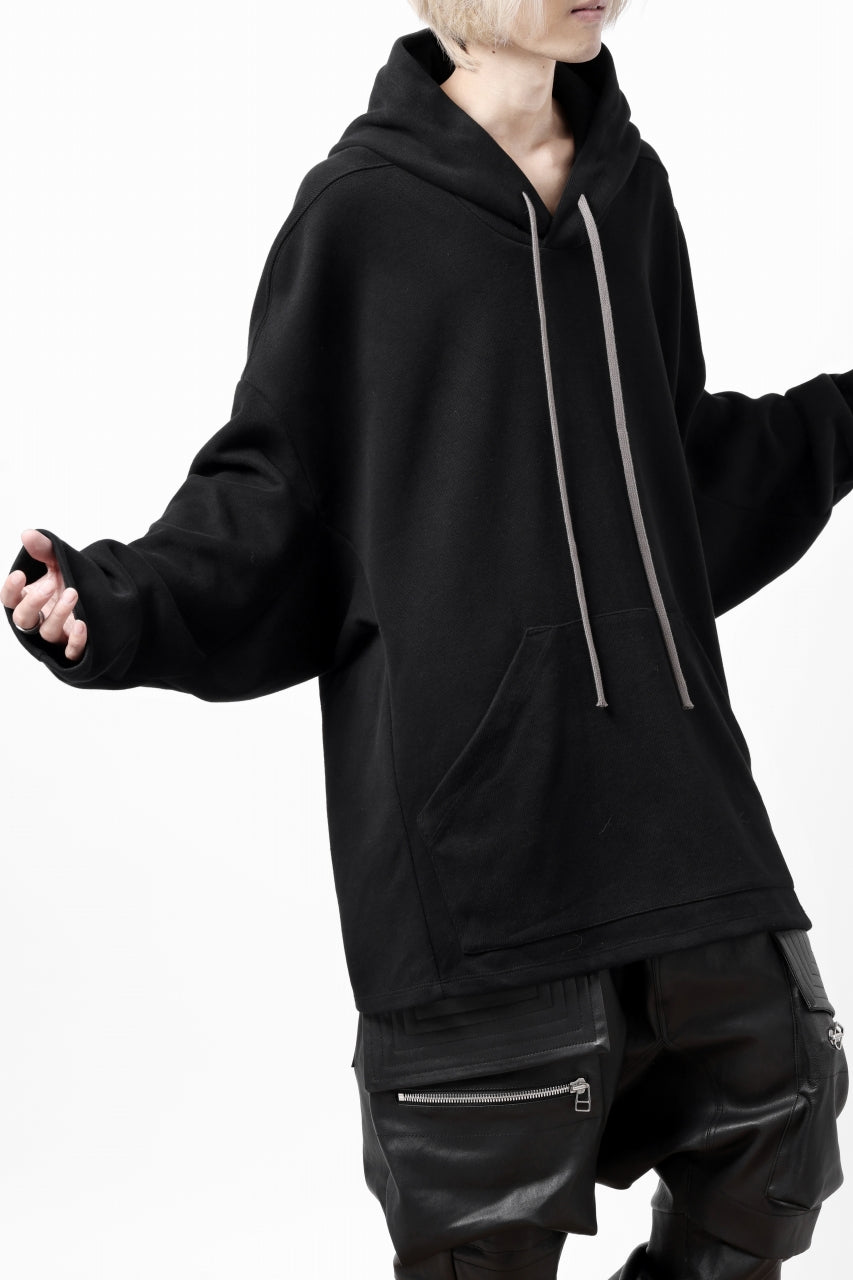 A.F ARTEFACT DOLMAN HOODIE PULLOVER / COPE KNIT JERSEY (BLACK)