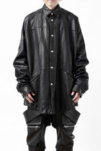 Load image into Gallery viewer, A.F ARTEFACT LEATHER COCOON SHIRT JACKET / GOAT SKIN (BLACK)