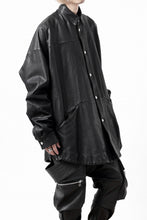 Load image into Gallery viewer, A.F ARTEFACT LEATHER COCOON SHIRT JACKET / GOAT SKIN (BLACK)