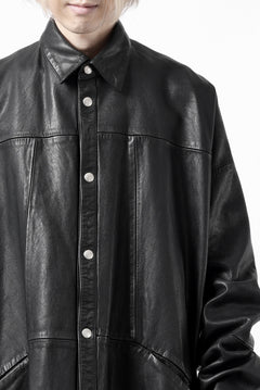 Load image into Gallery viewer, A.F ARTEFACT LEATHER COCOON SHIRT JACKET / GOAT SKIN (BLACK)