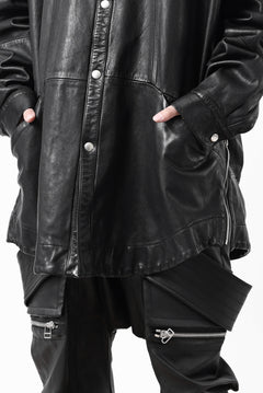 Load image into Gallery viewer, A.F ARTEFACT LEATHER COCOON SHIRT JACKET / GOAT SKIN (BLACK)