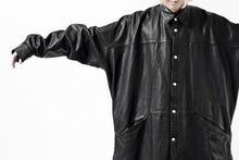 Load image into Gallery viewer, A.F ARTEFACT LEATHER COCOON SHIRT JACKET / GOAT SKIN (BLACK)