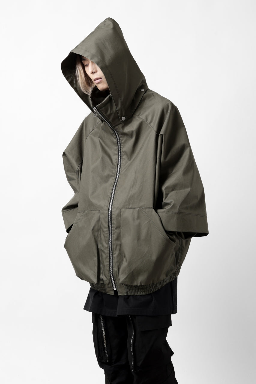 A.F ARTEFACT LAYERED WR HOODED JACKET / COATING COTTON GABARDINE (KHAKI)