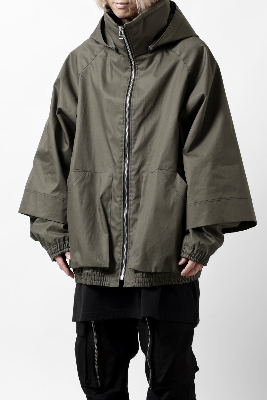 A.F ARTEFACT LAYERED WR HOODED JACKET / COATING COTTON GABARDINE (KHAKI)