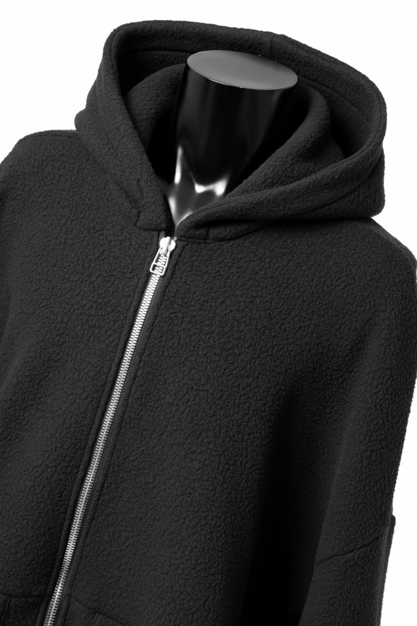 A.F ARTEFACT SHERPA ZIP HOODED JACKET (BLACK)