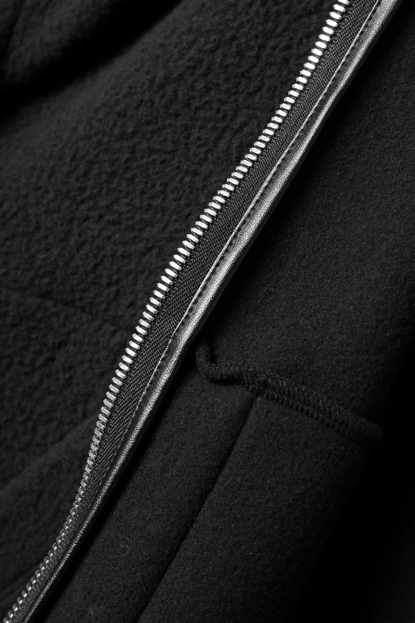 A.F ARTEFACT SHERPA ZIP HOODED JACKET (BLACK)