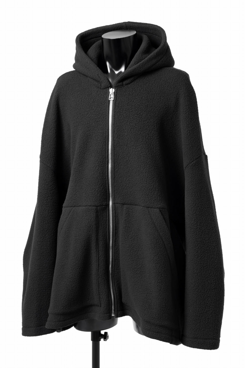 A.F ARTEFACT SHERPA ZIP HOODED JACKET (BLACK)