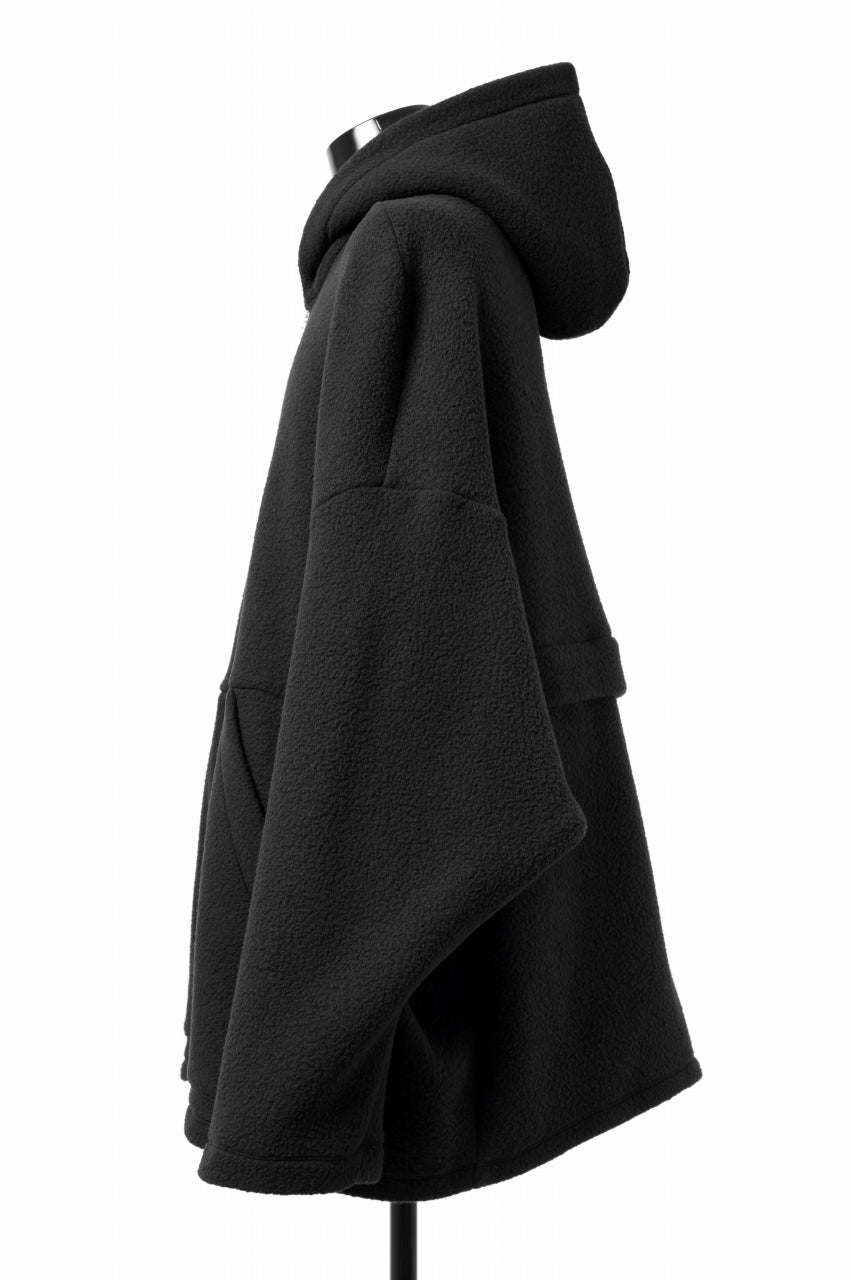 A.F ARTEFACT SHERPA ZIP HOODED JACKET (BLACK)