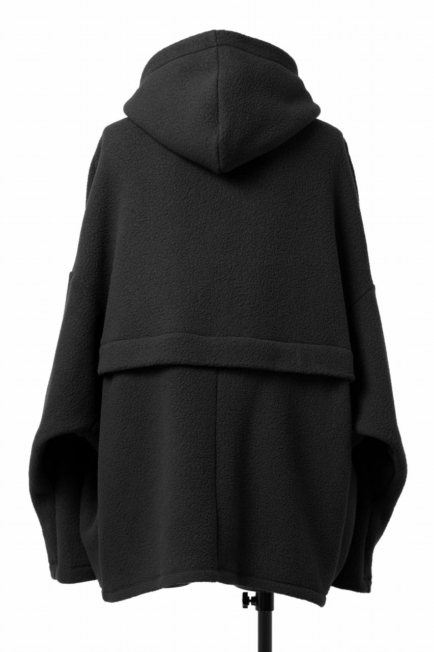 A.F ARTEFACT SHERPA ZIP HOODED JACKET (BLACK)