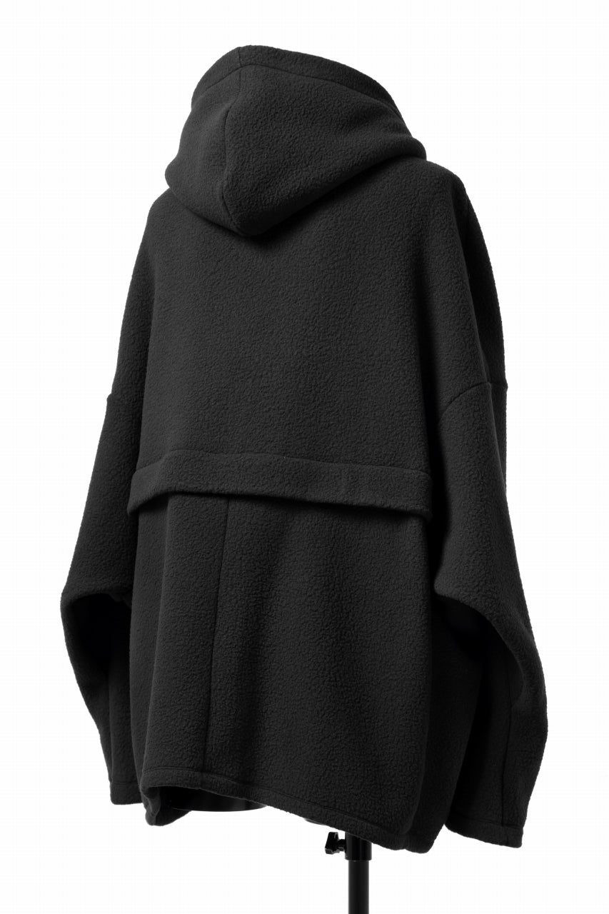 A.F ARTEFACT SHERPA ZIP HOODED JACKET (BLACK)