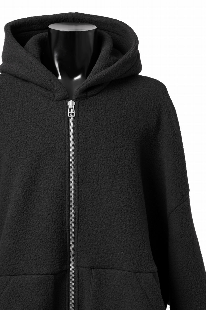 A.F ARTEFACT SHERPA ZIP HOODED JACKET (BLACK)