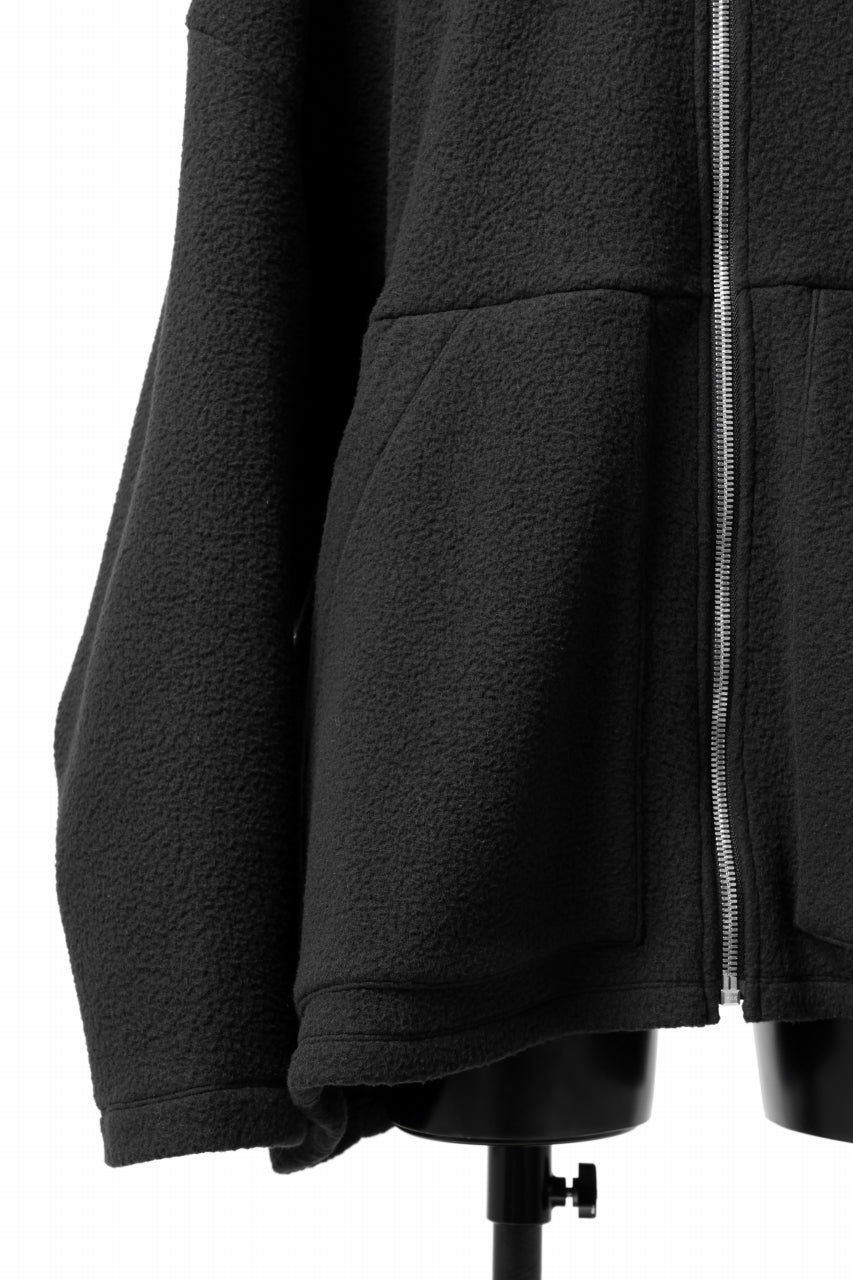 A.F ARTEFACT SHERPA ZIP HOODED JACKET (BLACK)