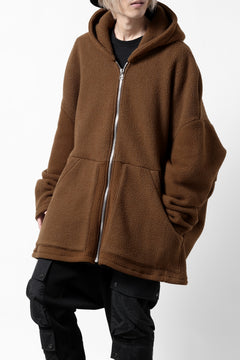 Load image into Gallery viewer, A.F ARTEFACT SHERPA ZIP HOODED JACKET (BROWN)