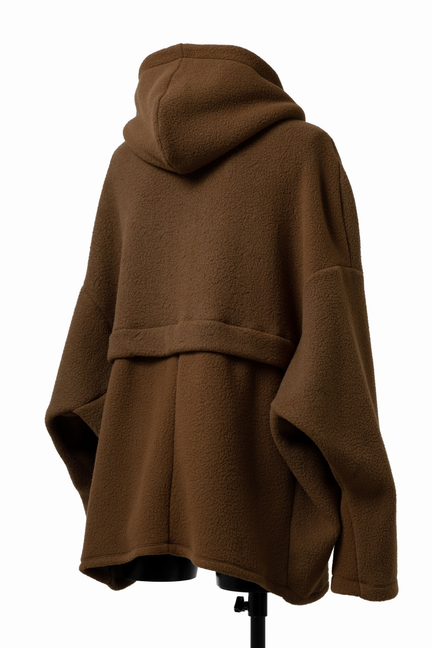 Load image into Gallery viewer, A.F ARTEFACT SHERPA ZIP HOODED JACKET (BROWN)