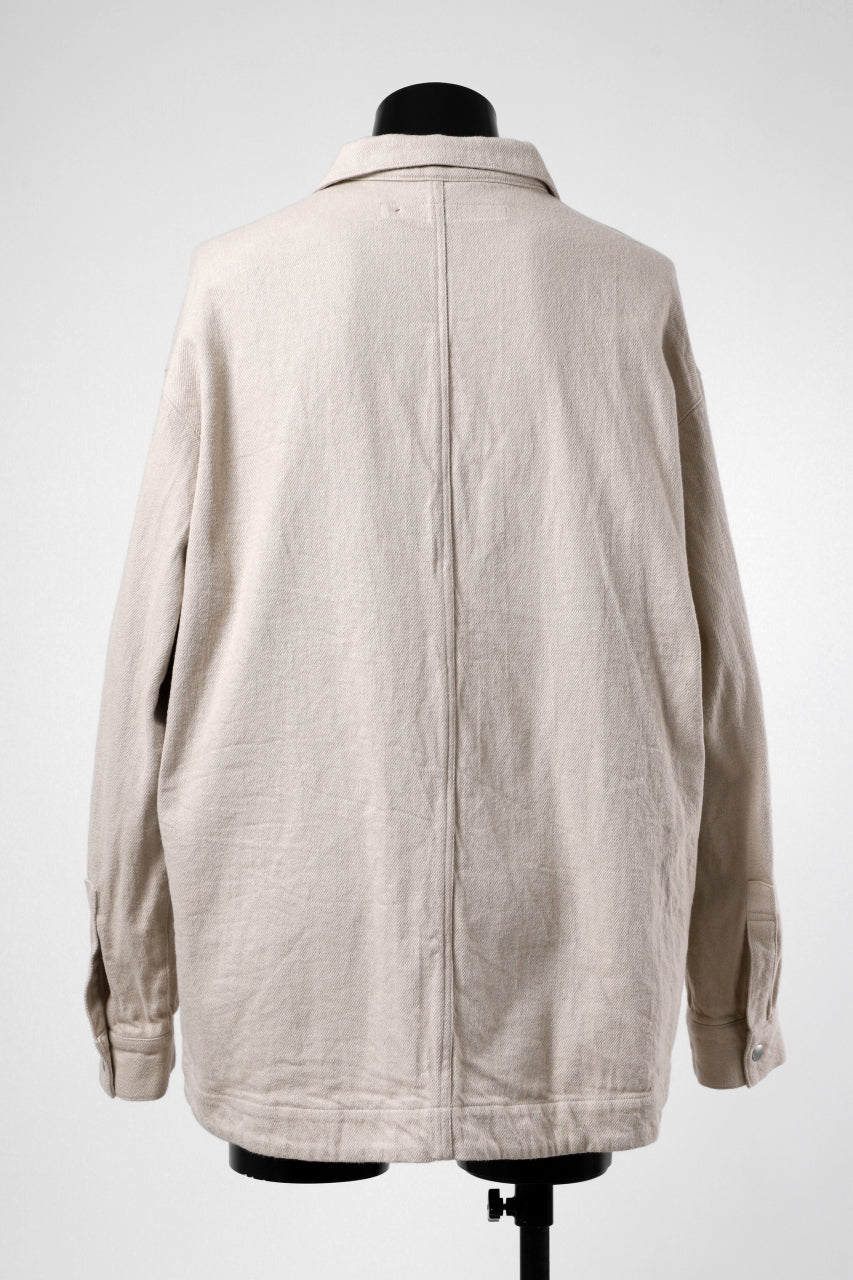 A.F ARTEFACT OVERSIZED SHIRT / COTTON TWILL (IVORY)