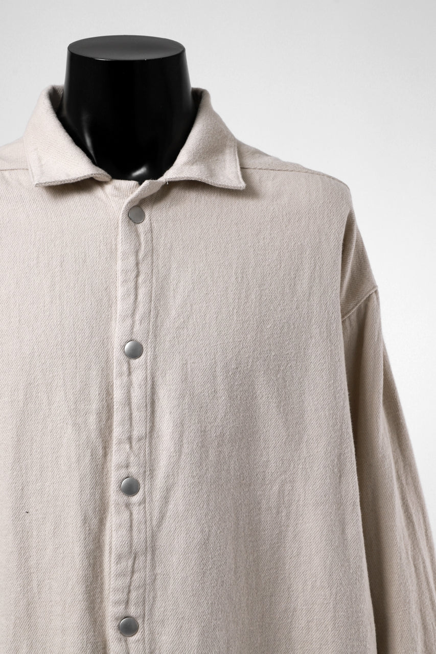 A.F ARTEFACT SNAPPED OVER SHIRT / COTTON TWILL (IVORY)