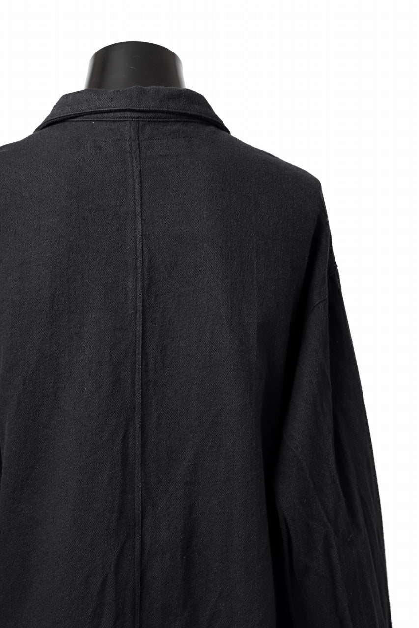 A.F ARTEFACT SNAPPED OVER SHIRT / COTTON TWILL (BLACK)