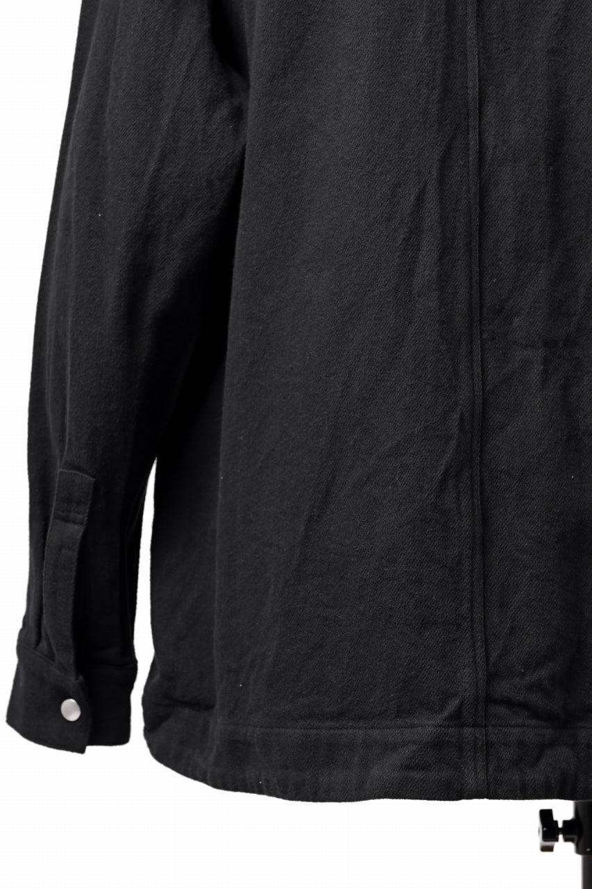 A.F ARTEFACT SNAPPED OVER SHIRT / COTTON TWILL (BLACK)