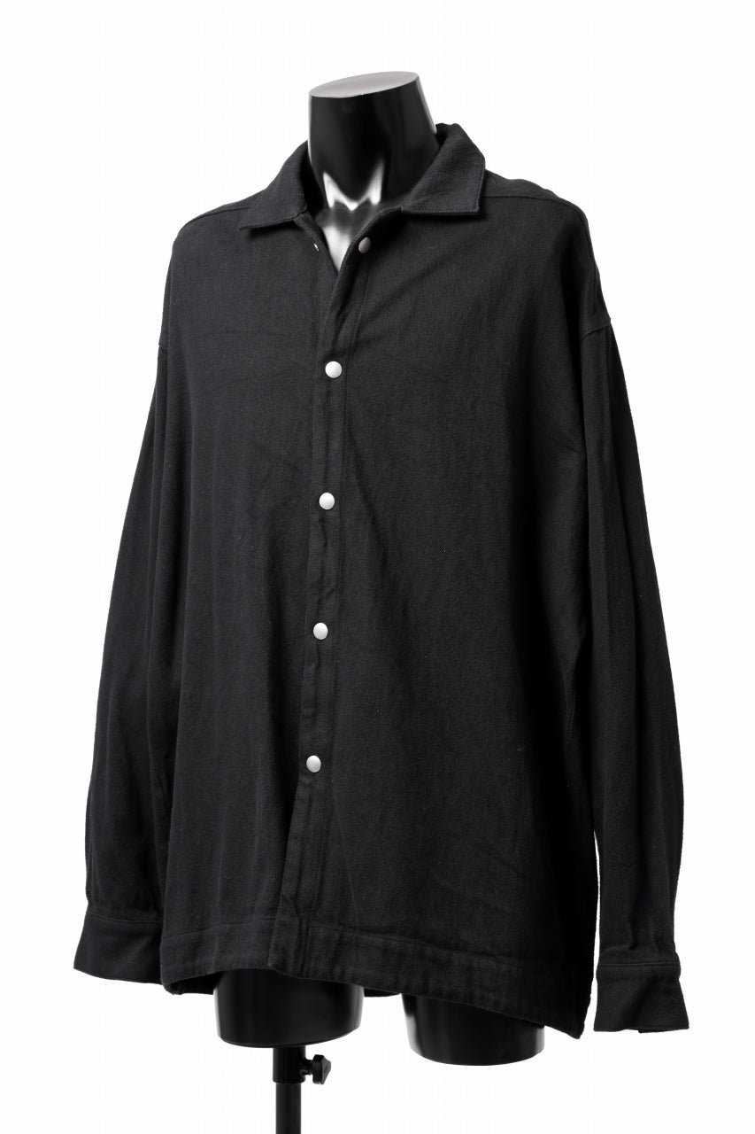 A.F ARTEFACT SNAPPED OVER SHIRT / COTTON TWILL (BLACK)