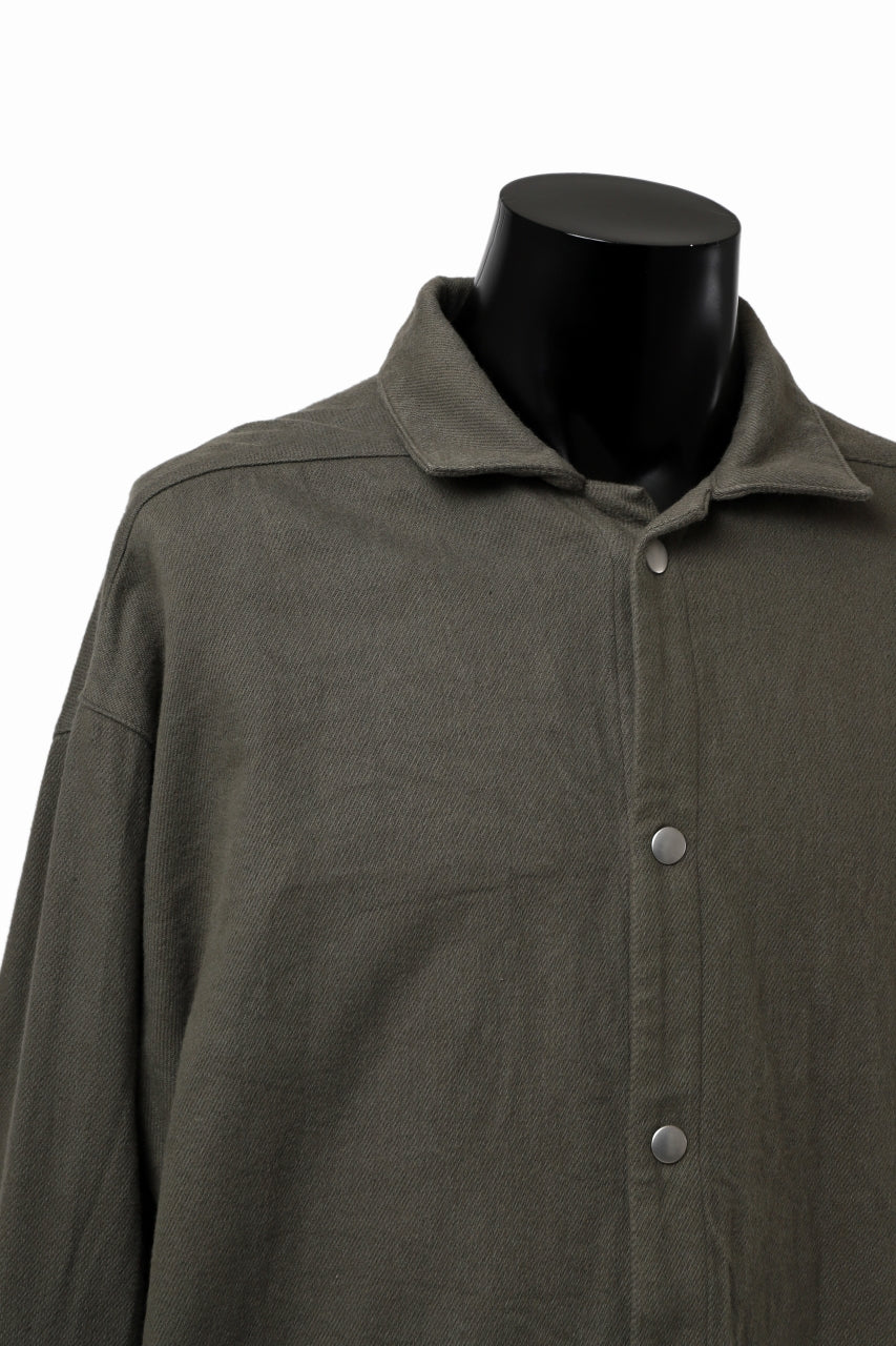 A.F ARTEFACT SNAPPED OVER SHIRT / COTTON TWILL (KHAKI)