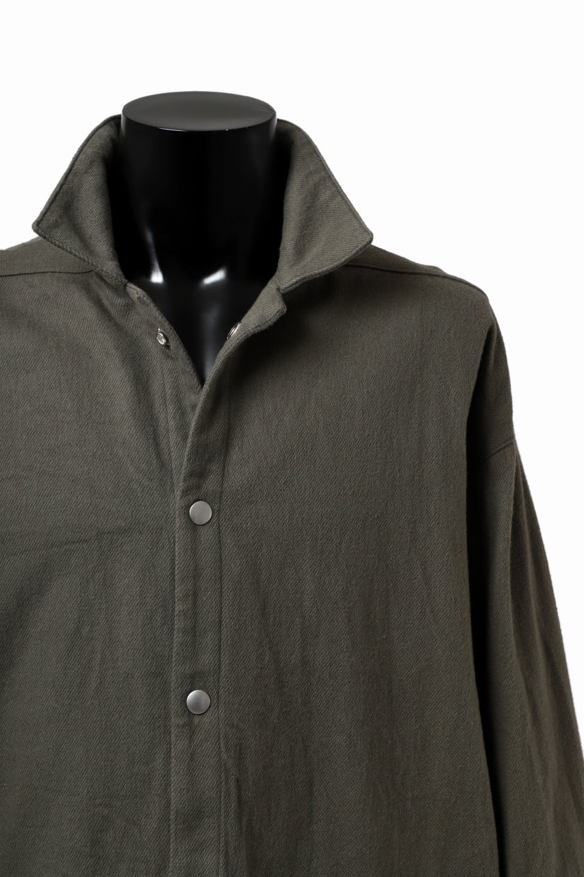 A.F ARTEFACT SNAPPED OVER SHIRT / COTTON TWILL (KHAKI)