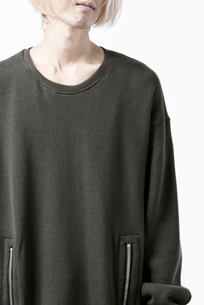 Load image into Gallery viewer, A.F ARTEFACT LAYERED ZIP PULLOVER / CO KNIT &amp; JERSEY (KHAKI)