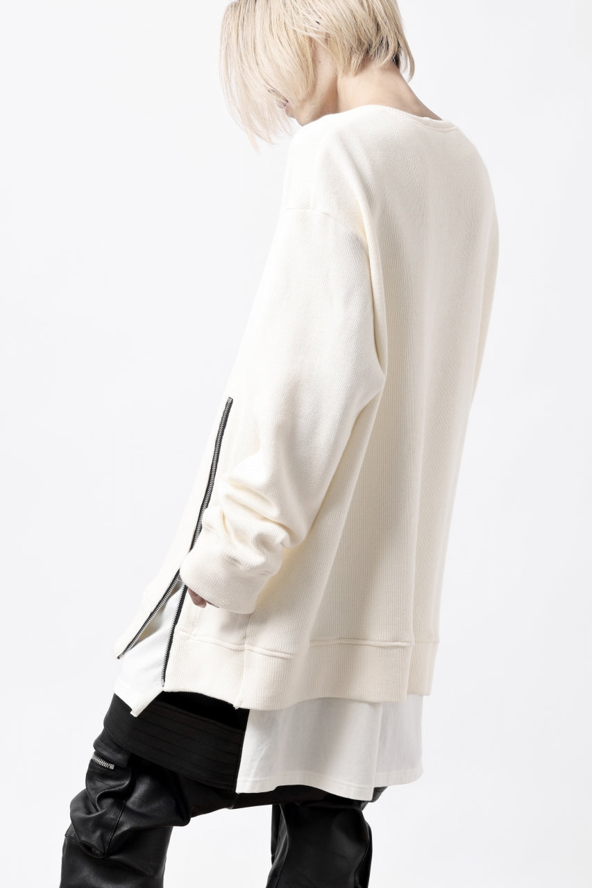 A.F ARTEFACT LAYERED ZIP PULLOVER / CO KNIT & JERSEY (IVORY)